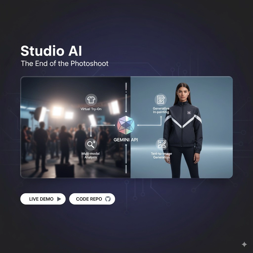 Studio AI banner — generative imaging and virtual try-on pipeline powered by the Gemini API